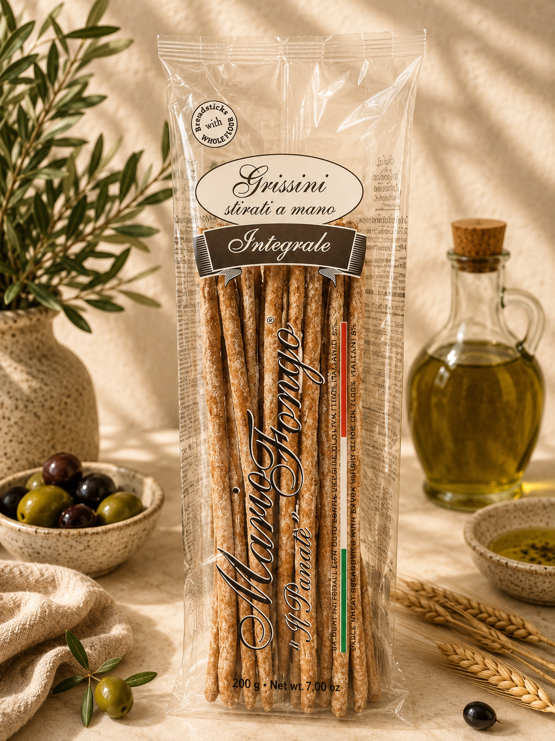 Grissini stirati integrali, Vollkorn Grissini, 200g
