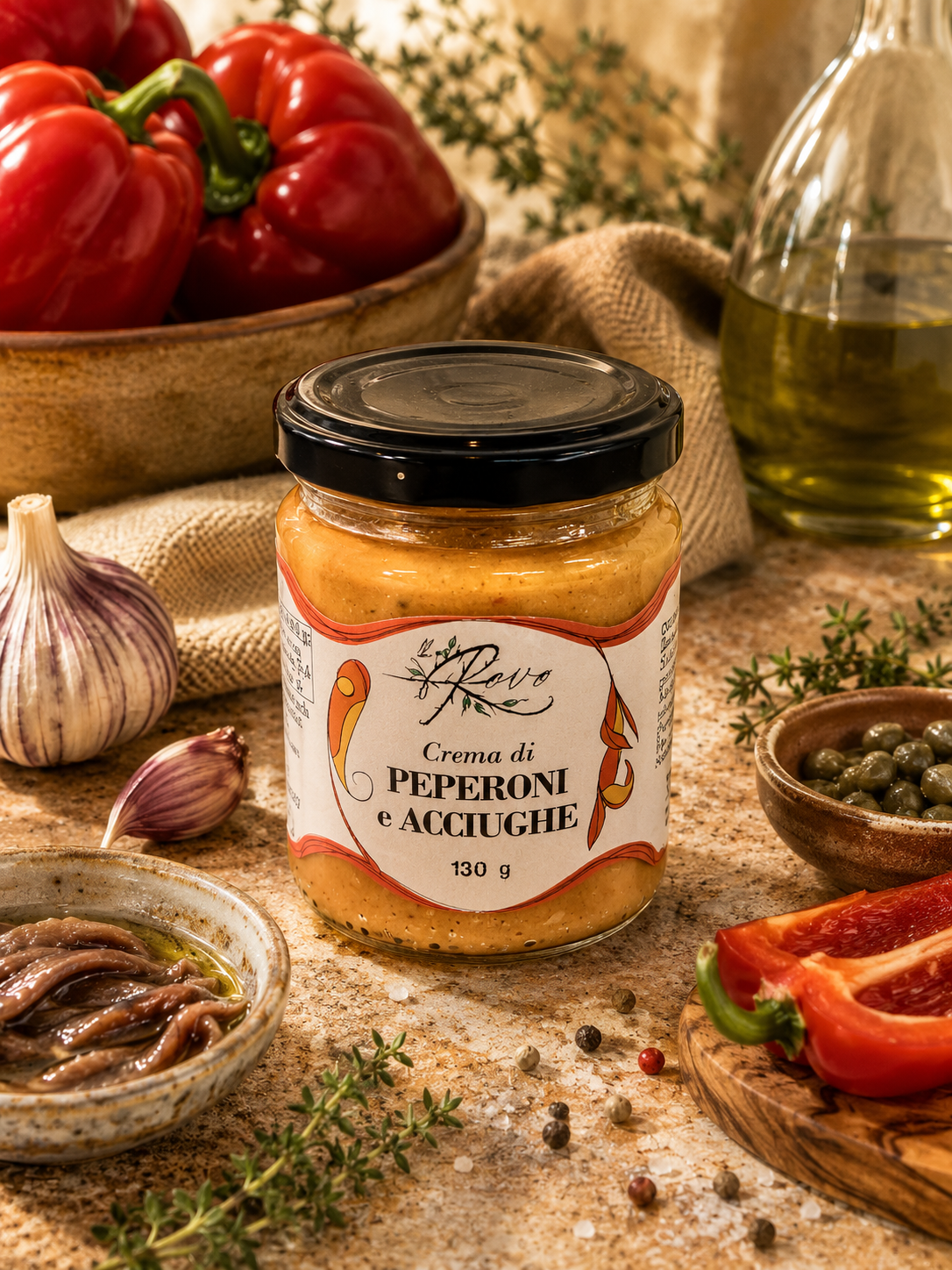 Crema di Peperoni e Acciughe, 130g